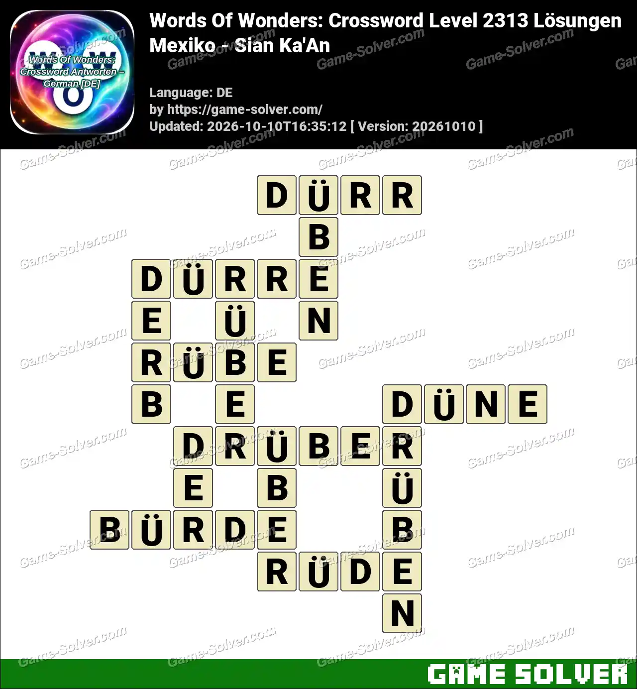Words Of Wonders: Crossword Level 2313 Lösungen – Mexiko – Sian Ka’An